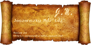 Jeszenszky Máté névjegykártya