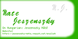 mate jeszenszky business card